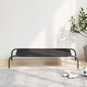 Elevated Dog Bed Black Oxford fabric and powder-coated steel Medium